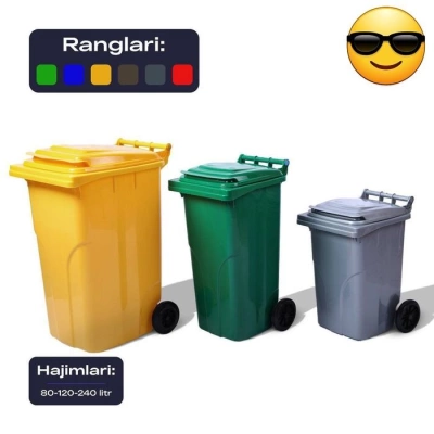 Мусорный бак Ведро 80л 120л 240л Бочка еврокуб емкость