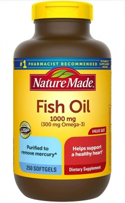 NATUREMADE Fish oil от Nature made 1000 мг 250 капсул. США