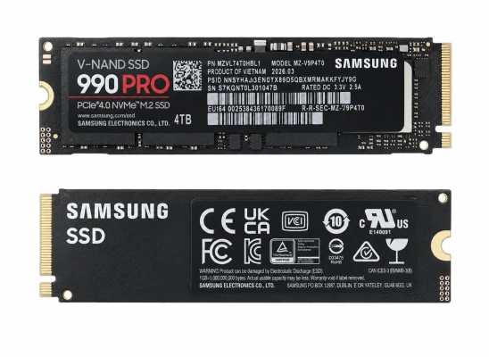 SSD накопитель Samsung 990 PRO 4TB PCIe 4.0 NVMe M.2