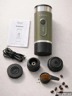 Портативная кофемашина ANDOZ — Espresso везде, USB, для путешествий (zelyonyj khaki)