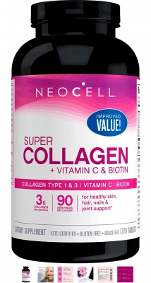 NeoCell, Суперколлаген, + витамин C и биотин, 270 таб 90 порций. США